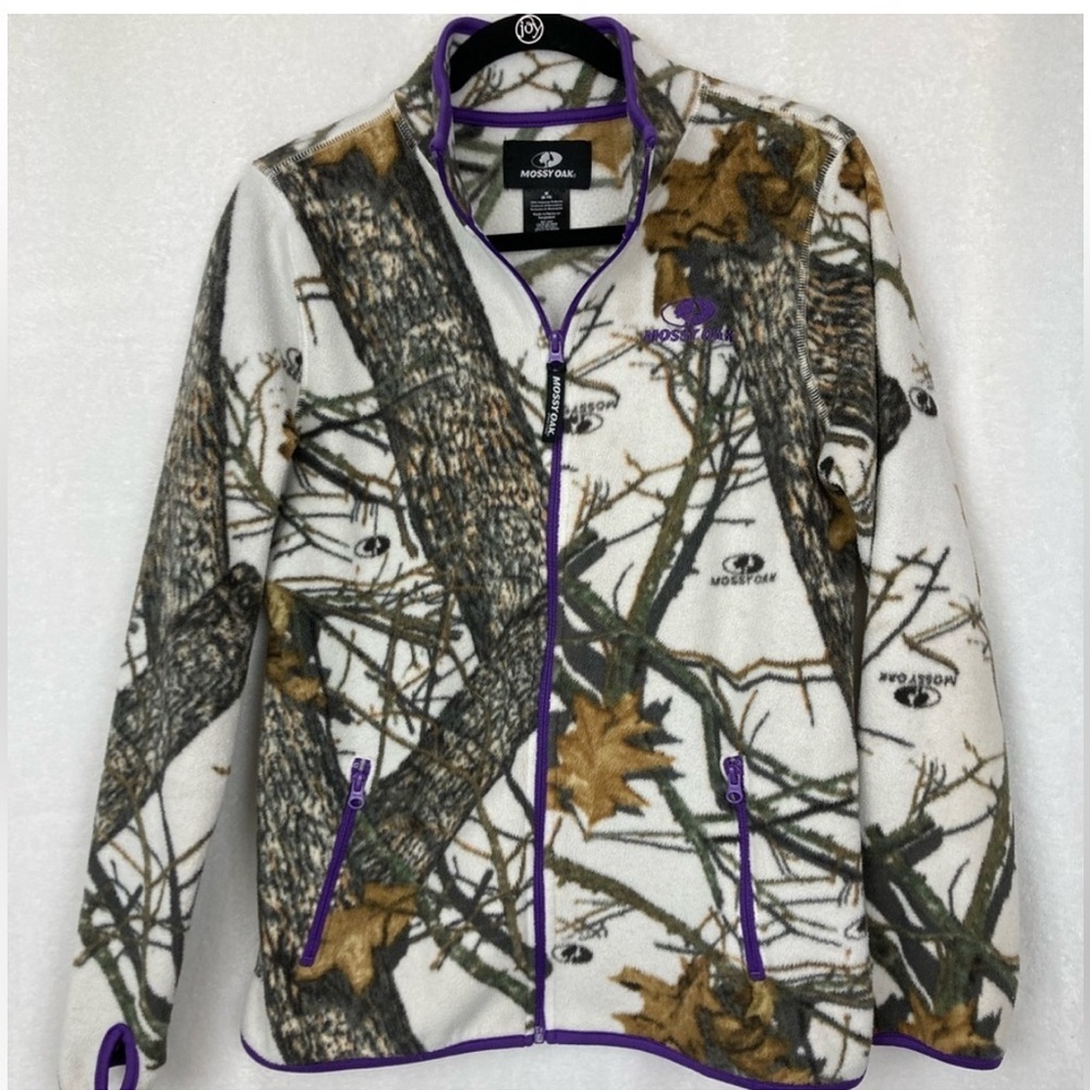 Mossy Oak Women's Camo Utility Jacket - White and Purple Accents Size Small